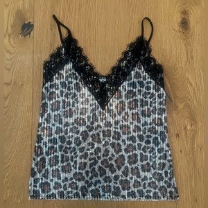 Zara Cheetah Sequin Tank